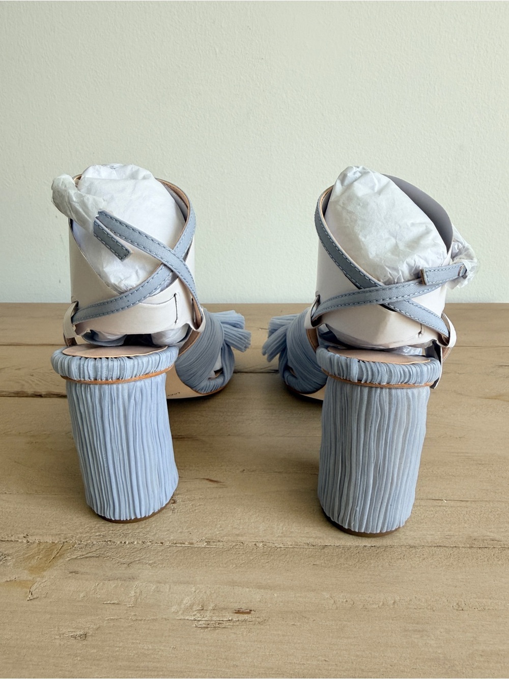 Loeffler Randall Camellia Blue Pleated Bow Heel - Picture 4 of 15